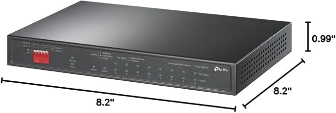 Switch TP-Link TL-SG1210PP PoE de 10 puertos Gigabit, 6 puertos PoE+ y 2 puertos PoE++, potencia total de 123 W, con 2 puertos uplink Gigabit y ranura SFP combo miniatura 4