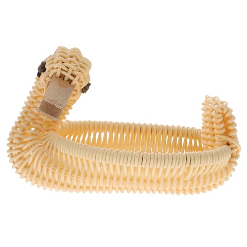 Cabilock 1pc Handmade Woven Snack Basket Versatile Storage Container for Fruits and Treats for Picnics Kitchens and Parties Material Random Color