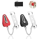 Portable Door Lock, Latrent Hotel Door Lock 2 Pack, Portable Door Lock for Travel with Drawstring Bag for Additional Safety and Privacy for Airbnb, Hotel, Apartment, Home, Bedroom, School.