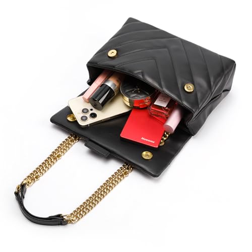 Image of Rejolly Rainbow Stripe Crossbody Shoulder Bag for Women Color Blocking PU Leather Colourful Purse with Chain Strap | PU Leather, with Chain Strap