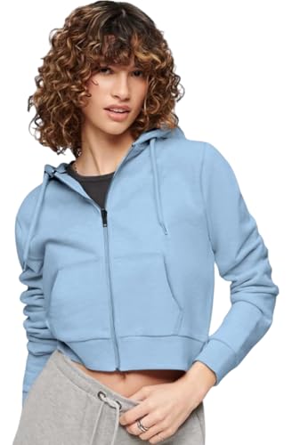 Image of Rabboni Women's Crop Fleece Hoodie Jacket | Full Sleeve Zip-Up Hooded Sweatshirt for Women & Girls | Soft Warm Casual Winter Wear Crop Hoodie