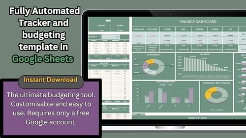 Ultimate Monthly Expense Tracker and Budget planner in Google Sheets - Efficient and Simple to use : Turn Money Leaks into Additional Income. Master Your Finances with a Single Google Sheet.