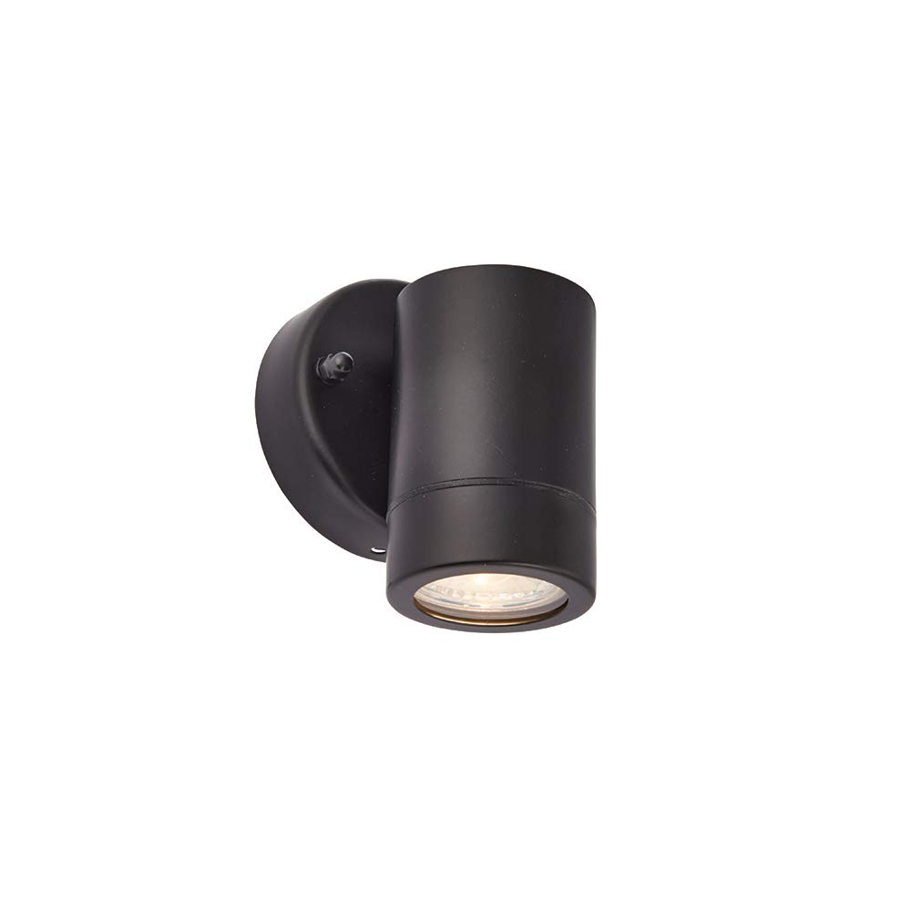 Saxby 75434 Palin Matt Black Stainless Steel Outdoor IP44 Wall Light