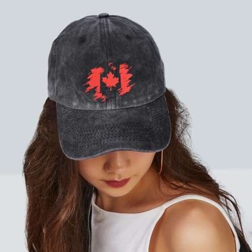 Image of Embroidered Baseball Cap for Women Men Vintage Adjustable Washed Distressed Denim Baseball Hat