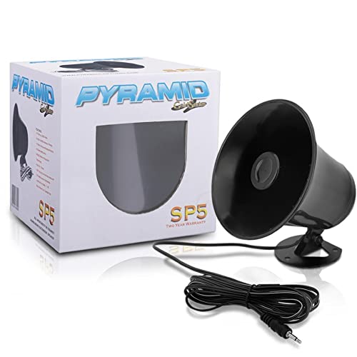 KIT Set FÜR Pyramid SP5 1 schwarzer Hornlautsprecher für Megaphone im Innen- und Außenbereich, 8 Watt RMS, 15 Watt max. Impedanz 8 Ohm, für gewerbliche Räumlichkeiten, Privathaushalte, 1 Stück