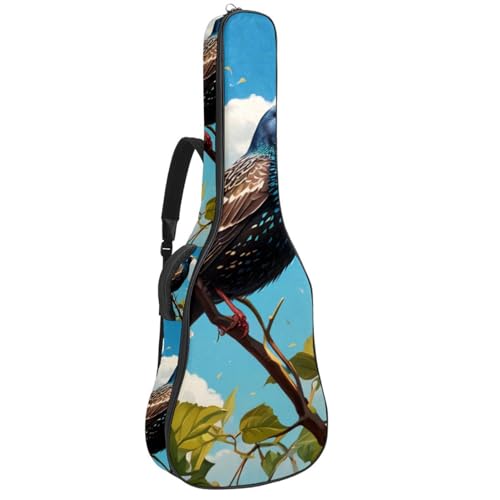 Sac pour guitare acoustique multicolore de 41 pouces avec poches