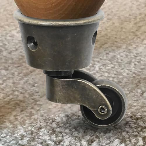 Anxingo 4Pack Antique Zinc Alloy Swivel Cup Casters, Furniture Caster Wheels Universal Metal Pulley Wheels for Chair Cabinet Patio Table Sofas 1-3/4 Inch OD Vintage Green Bronze - Image 4