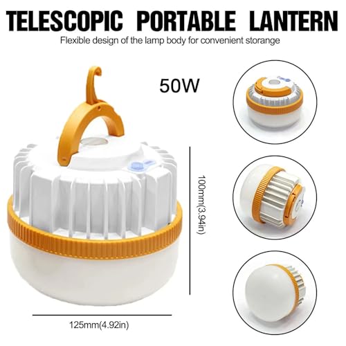 Lanterne de camping LED compacte avec poignée rétractable et 3 modes - 6