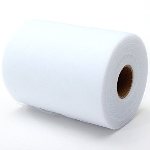 Yworld Tissu de Filet Blanc, Rouleau de Tulle pour décoration de Mariage, événement, fête, Artisanat (Blanc)