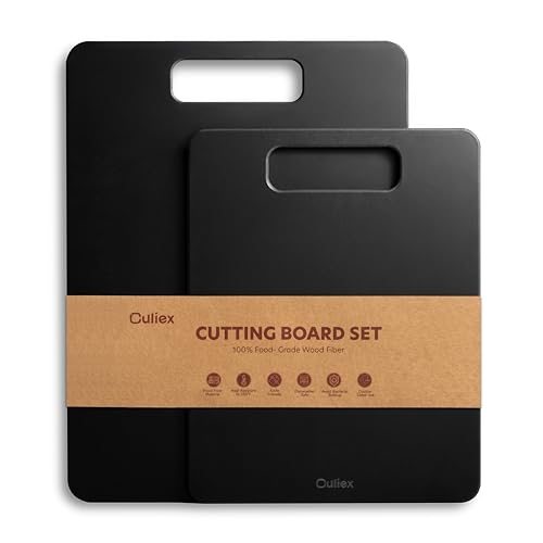 Culiex Wood Fiber Cutting Board Set of 2, Dishwasher Safe, Non-Toxic Cutting Board for Kitchen, BPA Free, Non-Slip, Non-Porous Composite Chopping Board for Meat Vegetable Fruit