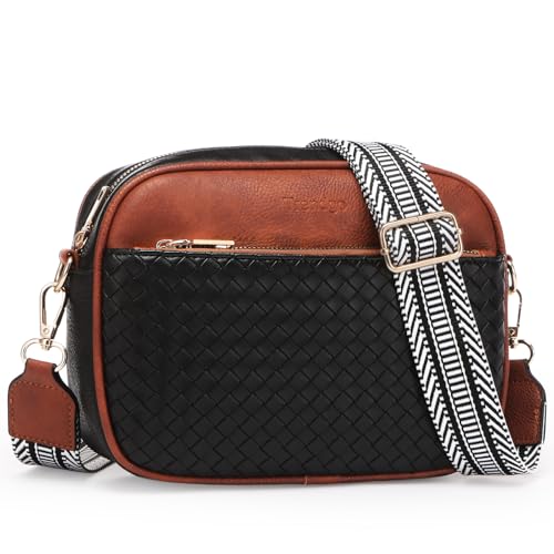 Image of Crossbody Bags for Women Vegan Leather Small Purses with Detachable Coin Pouch Adjustable Guitar Wide Strap