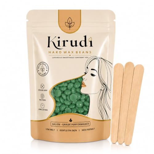 KIRUDI Aloe Vera Wax Beans for Women | Hard Bean wax for Face, Underarm & Bikini| Gentle Hair Removal Wax for Smooth Skin (50 g)