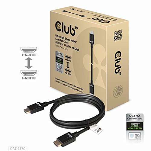 Câble HDMI 2.1 10K HDR Club 3D haute performance avec blindage renforcé et connecteurs or