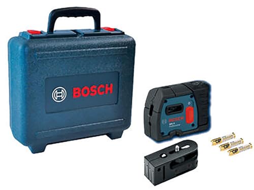 BOSCH GPL 5 Five-Point Self-Leveling Alignment Laser, Includes 3 AA Batteries, Multipurpose Attachment, Mounting Strap, Recalibration Wrench, Pouch, & Carrying Case