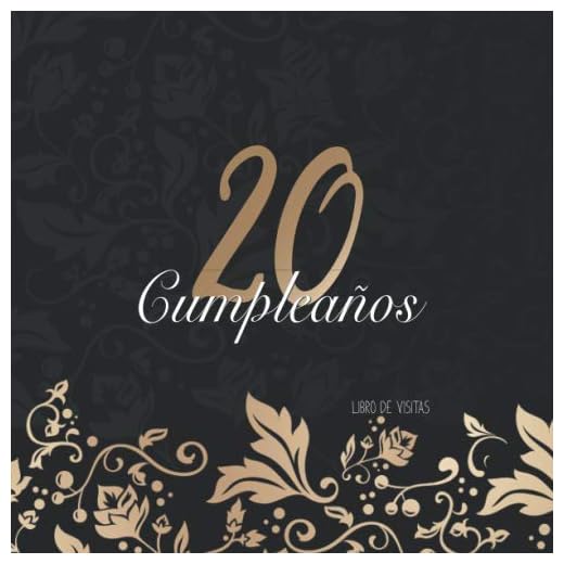 20 cumpleaños: Libro de visitas / Decoración de cumpleaños y regalo para la celebración de los 20 años