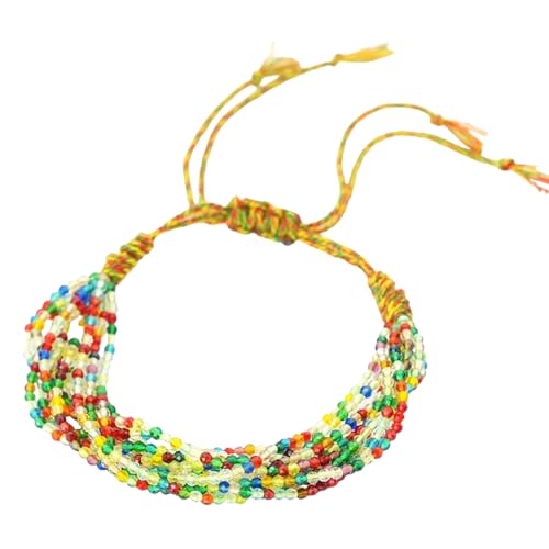 Bracelet en jade coloré tissé main avec perles en cristal de Bohême chic