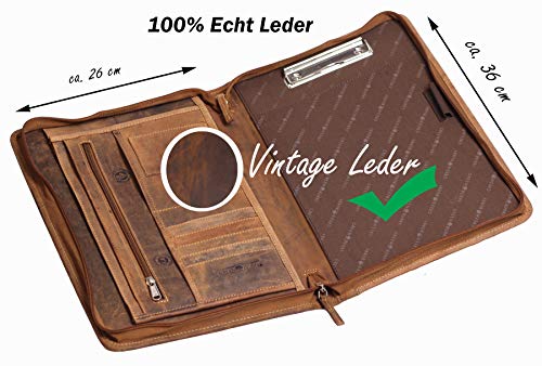 Greenburry Leder Schreibmappe A4