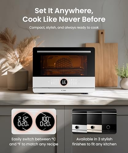 Image of FOTILE HYZK32-E3 ChefCubii 1.1 cu. ft. 4-in-1 Steam-Combi Oven with Steam-Bake, Air Fry, Convection, Dehydrator Functions, and 50 Preset Menus,White