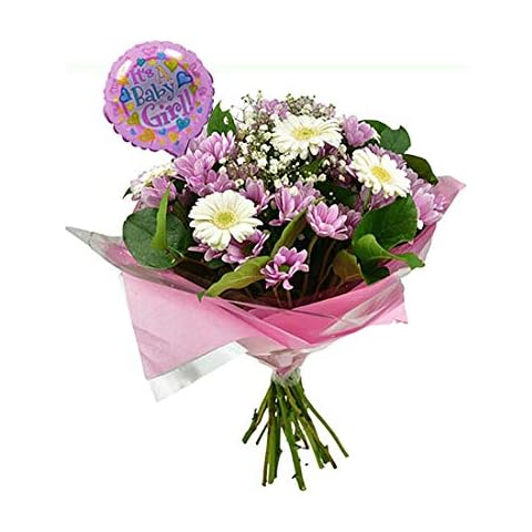 It's a Girl Bouquet Price Include Balloon Fresh Flowers Delivered - Next Day Prime UK Delivery - Great Value - Special Flowers Cover
