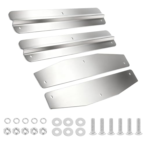 Yuleimy 24 Stainless Steel Mud Flap Weights (4-Piece Set) Heavy Duty 24x4 Anti-Sail Bottom Plates with Hardware for Semi Trucks & Long Haul Trailers (Rubber Flaps NOT Included)