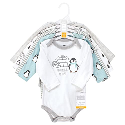 Image of Hudson Baby baby-boys Cotton Long-sleeve Bodysuits 5-pack