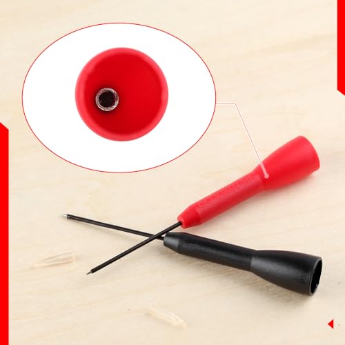 Image of 4 Pack 2mm Needle Test Probes 600V /10A Piercing Needle Non-Destructive Test Probe Multimeter Probes Fine Point Tip Adapter Set for Multimeter Leads Electrical Testing
