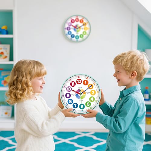 Reloj de Pared Infantil VIKMARI 10 Pulgadas Silencioso miniatura 6