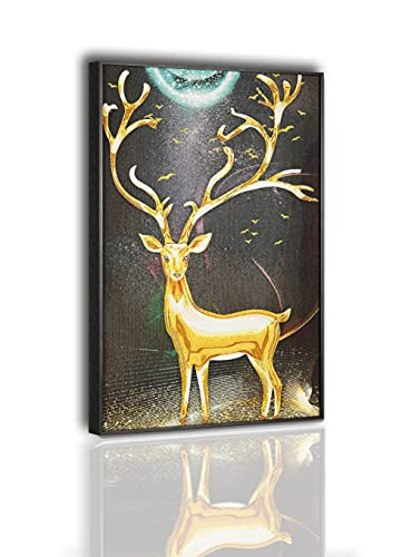 Wall Art For Living Room Family Wall Decorations for Bedroom Kitchen Dining Room. Modern Textile Artwork Painting,Pay attention:Non - Canvas Printing.(Golden Elk) DILIQIU ART Wall Art For Living Room Family Wall Decorations for Bedroom Kitchen Dining Room. Modern Textile Artwork Painting,Pay attention:Non - Canvas Printing.(Golden Elk) DILIQIU ART