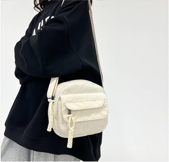 Cute Crossbody Bag Purse for Women, Corduroy Kawaii Shoulder Bag Aesthetic Small Wallet Bag - Image 3