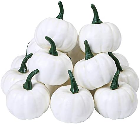 Elcoho 16 Pack Small Artificial Lifelike Pumpkin Fall Harvest Min...