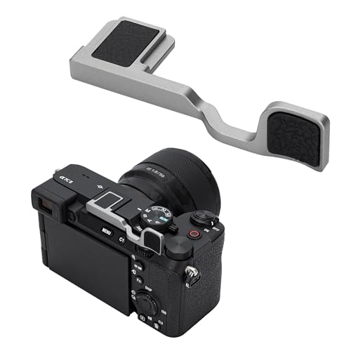 Image of JJC Metal Thumb Grip for Sony A7C II A7CII A7CR Camera(Not for A7C), Silver | Hot Shoe Thumb Rest Support for Stable & Safe Hand Hold, with Anti-Scratch Silicone Pad, Not Affect The Use of Camera Buttons