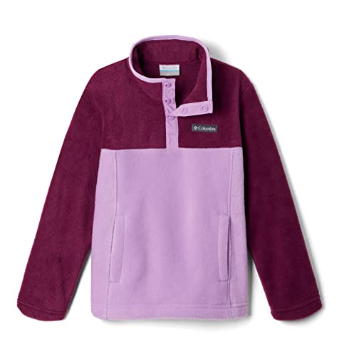 Columbia Youth Unisex Steens Mountain 1/4 Snap Fleece Pull-over, Gumdrop/Marionberry, Small