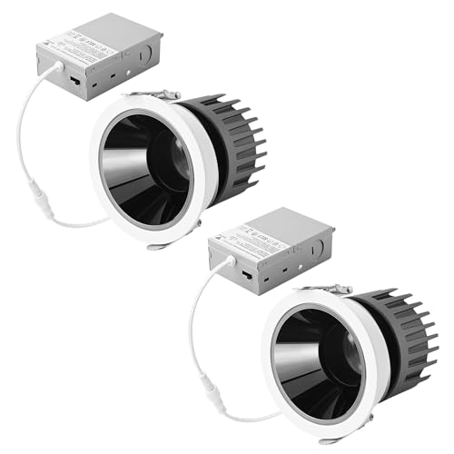 LED Commercial Recessed Round Downlight Fixture, CCT Switch 27K/30K/35K/40K/50K, 97 CRI, Energy Star, Dimmable, FCC- SDOC Compliant, UL Listed (2) by realmoon - Used condition - US$24.94