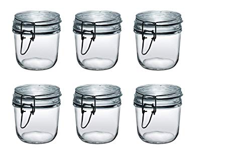 Le Comptoir de la Conserve 5042 6 terrines 500 G avec Joint Caoutchouc, Verre, Transparent, Hauteur 94 mm