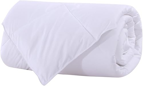 Abripedic Manta cálida de 300 hilos, 100% algodón, con relleno de bambú, color blanco