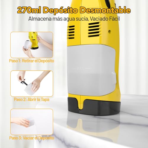 Limpiacristales eléctrico para Ventanas, Limpiadora de Cristales, Aspirador de Ventanas Recargable, con Cuchillas de limpiaparabrisas de 28 cm y 17 cm para Limpiar Ventanas - imagen 4