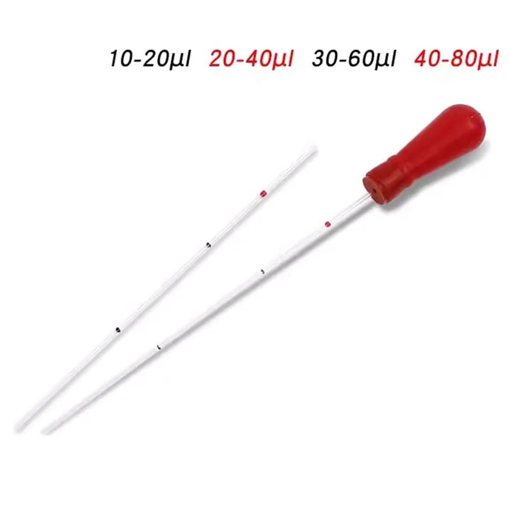 Cristalería de Laboratorio 1 caja (400 piezas) de pipetas de vidrio for recipientes de recolección de vidrio de 20 ul a 100 ul(100uL)