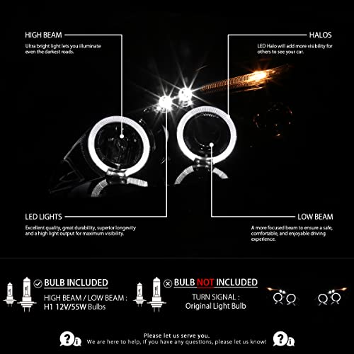 Autozensation Compatible With 2003-2008 Toyota Corolla 2008 Led Smoke Lens Glossy Black Housing Projector Headlights L + R Pair Headlamp #TOP1