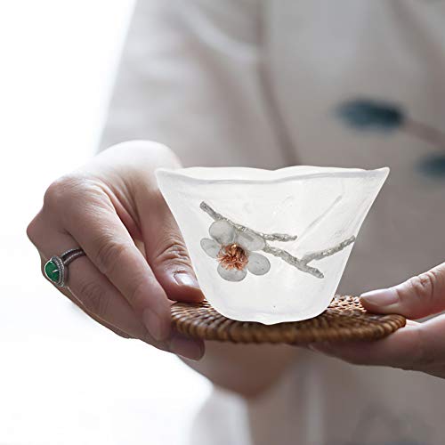 1 Unidade Flor De Ameixa Xícara De Vidro Caneca De Café De Vidro Copos e Canecas Xícara De Café Expr