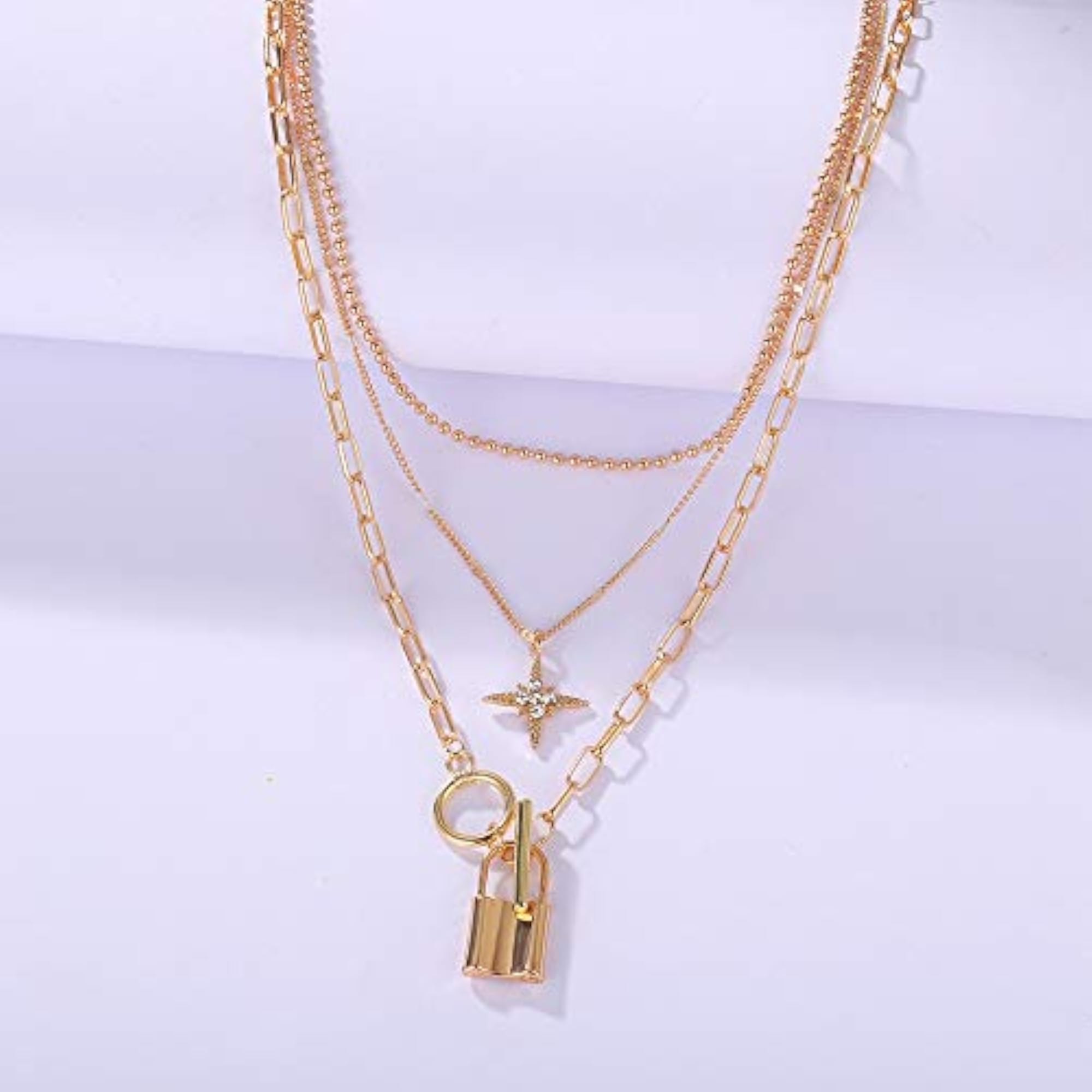 Layered Necklace Set - Gold Plated Jewelry