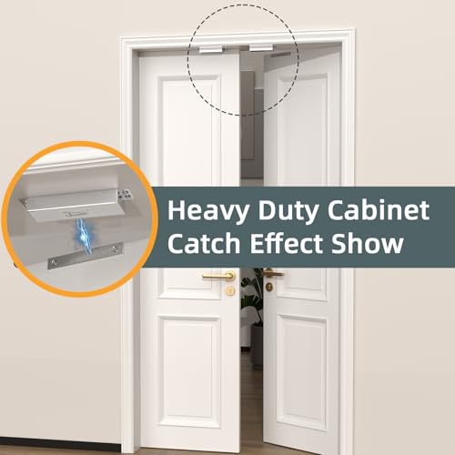 Cabinet Door Magnet Jiayi Magnetic Latch Cupboard Magnetic Cabinet Catch Heavy Duty Kitchen Cabinet Magnetic Door Catch Strong for Wardrobe Closet Door Closure (110lb- 1Pack)