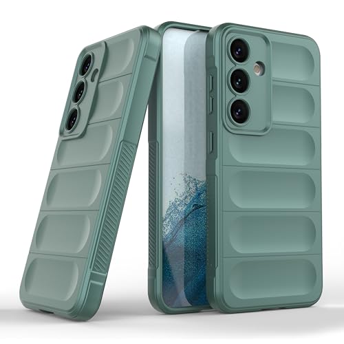 Image of amazon basics Back Case Cover for Samsung Galaxy S24 Plus 5G | Compatible for Samsung Galaxy S24 Plus 5G Back Case Cover | Liquid Silicon Magic Case with Camera Protection | DarkGreen