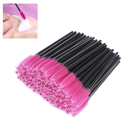 Lonwiner 150 cepillos de pestañas desechables,cepillo de pestañas con mango de cristal,aplicador de pestañas cepillo para maquillaje y extensión de pestañas