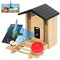 Smart Bird Feeder with Camera Solar Powered, 2.5K HD AI Identify 10000+ Species, Color Night Vision, 1.5L Bamboo Wood Feeder House Outside, Auto Capture & Notify, Ideal Gift for Bird Lovers