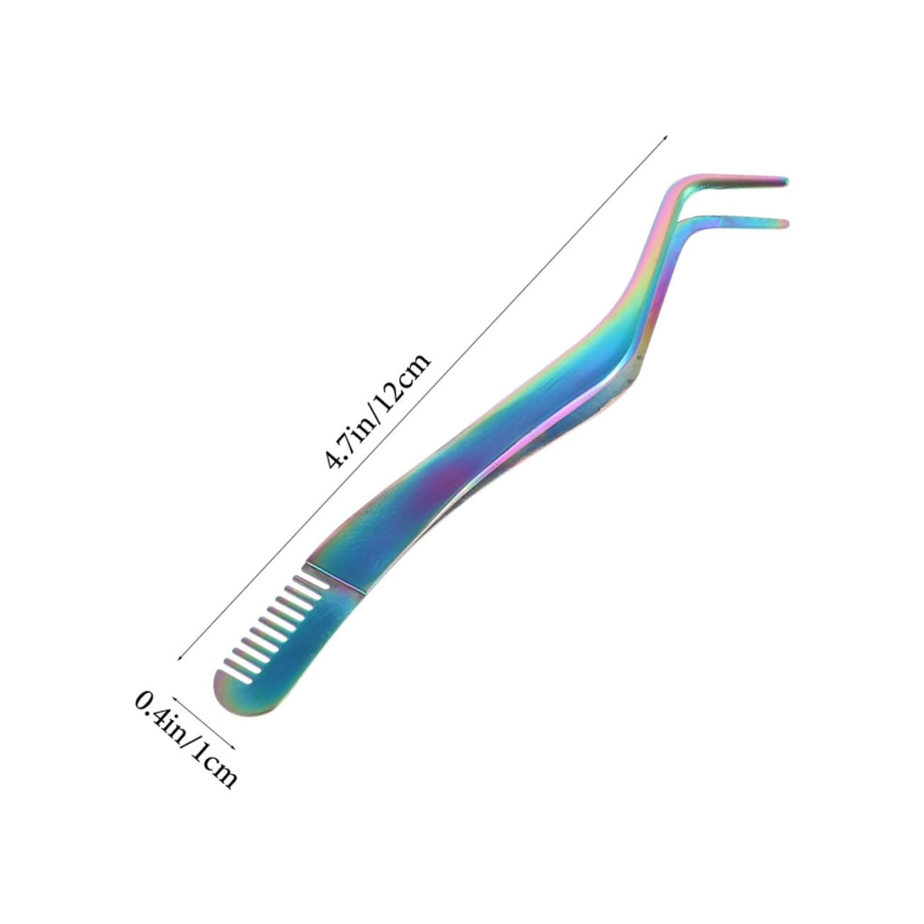 TOVINANNA 2pcs Professional Eyelash Applicator Tweezers with Comb End Stainless Tools for Easy False Eyelash Application and Routine