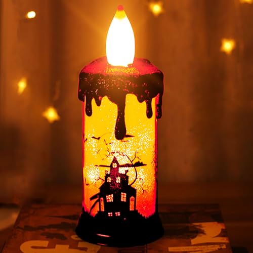 Bougie LED sans flamme Halloween à piles avec fausses bougies