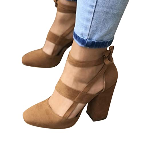 Womens Platform Heels Bow Heeled Sandals Women's Shoes Chuncy Fashion Buckle Strap Fluff Sandals Thick Heel High Heels Shoes High Heeled Party Prom Dresses Shoes3