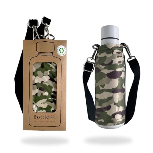 Housse de bouteille d'eau 500ml gourde camouflage vert pour le voyage et le sport - 2
