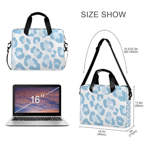Maletín para portátil con estampado azul leopardo, 13-15.6 pulg miniatura 4