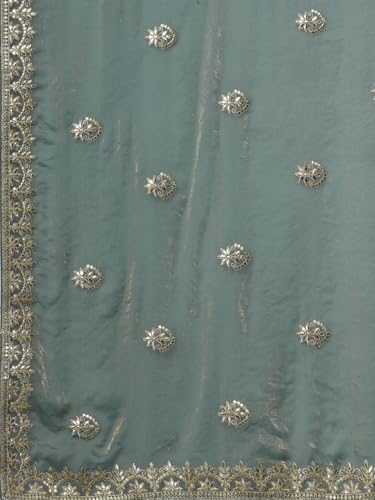Image of SAREE MALL Women's Satin Silk Embroidered Saree With Unstitched Blouse (KRIYNS4001 KH Parent)